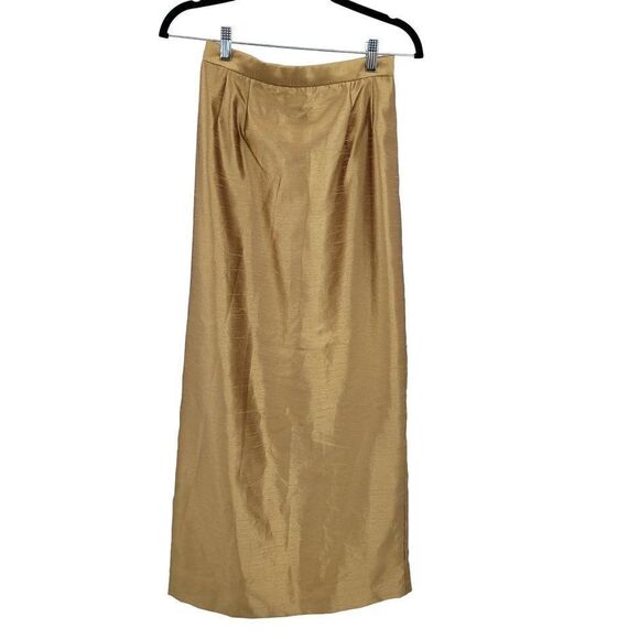 Vintage 80's Formal‎ Maxi Skirt Set 8P Gold Metallic Modest Mother of the Bride - Picture 13 of 16